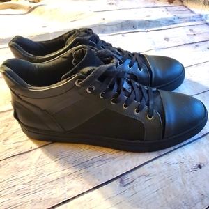 STEVE MADDEN MEN'S SHOES BLACK  TIE-UP MONTAGE UPPER LEATHER RUBBER SOLES SZ.10